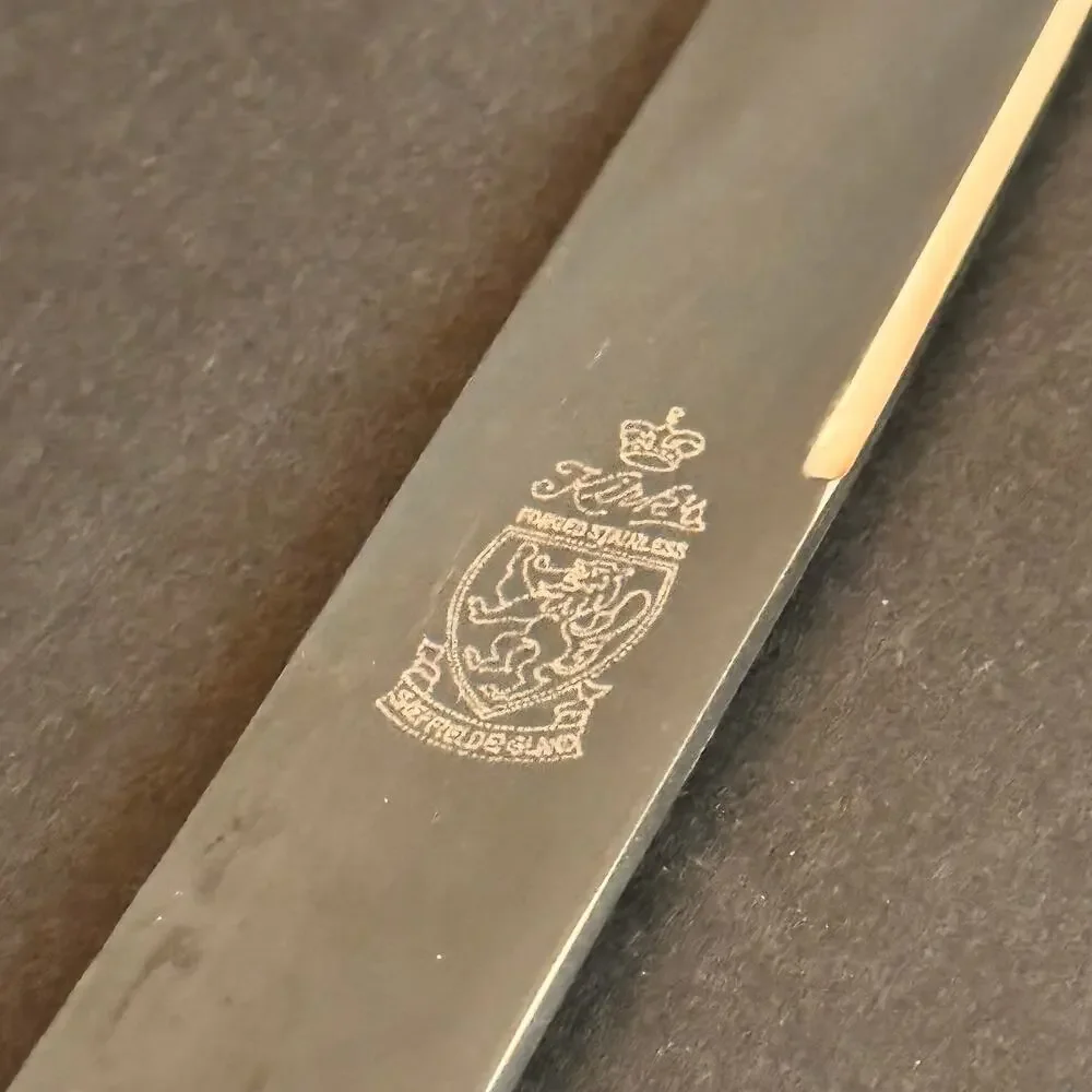 Antique Kirk's Sheffield Forged Stainless Steel Knife Set Faux Mother o Pearl2